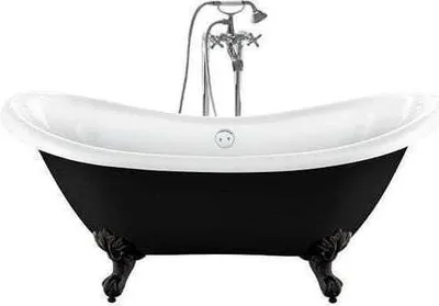 Produktbild von Freistehende Badewanne mit Füßen DARLINGTON schwarz Adlerfüße SCHWARZ 175 cm