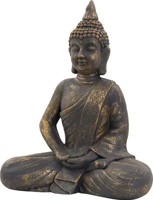 Obrázek produktu pro ECD Německo Sedící Buddha, výška 63 cm, z polyresinu odolného proti povětrnostním vlivům, bronz, Feng Shui, socha Buddhy jako dekorace pro dům, byt a zahradu