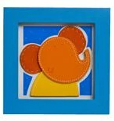 Produktbild von TRÄ PRESENT Kinderzimmer Bild Elefant 14 x14 cm blau