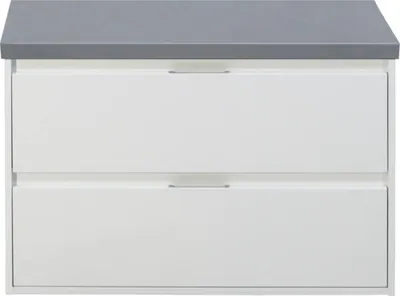 Produktbild von Sanox Waschtischunterschrank Porto BxHxT 90,2 x 58,6 x 50 cm Frontfarbe weiß hochglanz mit WT-Platte icegreen