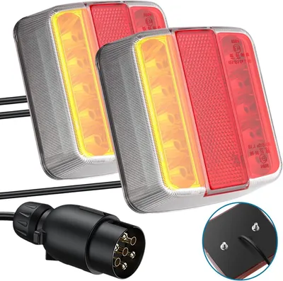 Productafbeelding van Achterlichten Caravan - Trailer Verlichting - Veilig Rijden - E11 Gecertificeerd - 12 Volt - Rood Wit