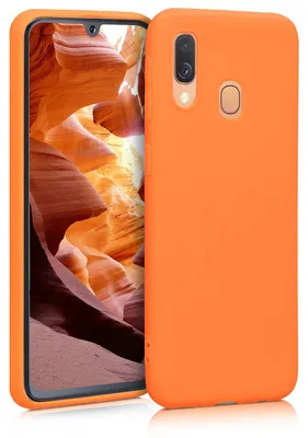 Produktbild von kwmobile Handyhülle für Samsung Galaxy A40 Hülle - TPU Case - Kabelloses Laden - Schutzhülle Cover in Fruity Orange