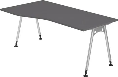 Produktbild von bümö Schreibtisch Serie-A - Nachbildung: Graphit, Größe:  180 x 100 cm
