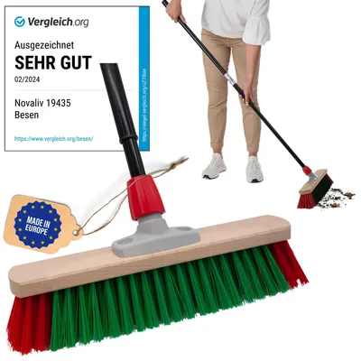 Produktbild von Novaliv Kehrbesen Besen mit Teleskopstiel Straßenbesen mit Stiel Gartenbesen Industriebesen Hofbesen Allzweckbesen (1, Gartenbesen) (Amazon SKU: 19435-1xStück)