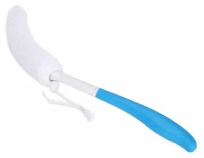 Image de Brosse de douche exfoliante avec poignée antidérapante, idéale pour les personnes âgées