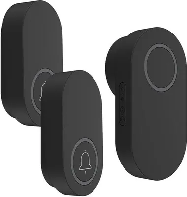 Produktbild von draadloze deurbel mit integrierter batterie und deursensor, 2 sender + 1 empfänger
