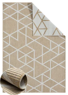 Obrázok produktu pre MY-RUG Obojstranný vonkajší koberec "Flint" 200x140 cm, béžový, robustný, koberec na terasu alebo balkón