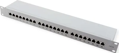 Produktbild von VALUE Cat.6A (Class EA) 19-Zoll-Patchpanel, 24 P, geschirmt, grau