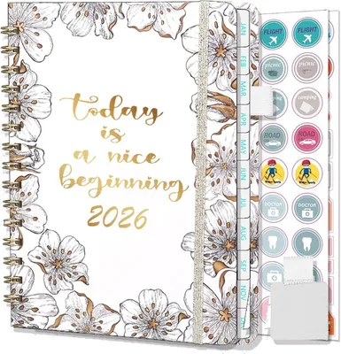 Produktbild von Kalender 2026, Wochenplaner A5, Spiralbindung, mit Monatsregistern, für Büro