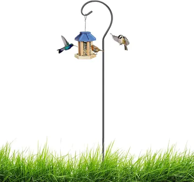 Produktbild von Höhenverstellbarer Schäferhaken, 61,5 x 14 cm, als Futterstation für Vogelhaus, Garten, Windspiel, Solarlicht und Pflanzenlaterne