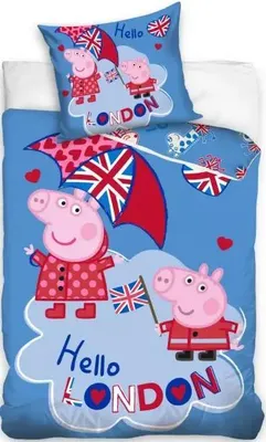 Immagine prodotto di Set di lenzuola Peppa Pig, dimensioni 140 x 200 cm, in cotone