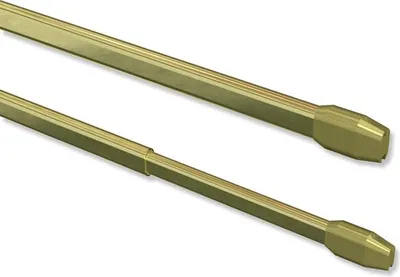 Produktbild von Interdeco Vitragestangen, Scheibenstange Messing-farbig, 30-50 cm (Packung 4 Stück)