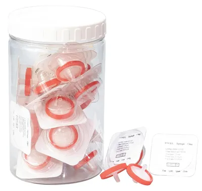 Spritzenfilter 20 Stk., PTFE, 25 mm, 0,45 μm, steril, hydrophil