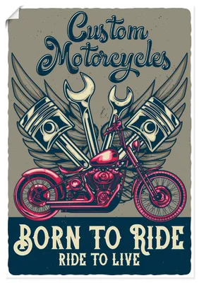 Produktbild von ARTland Poster Born to ride Größe: 70x100 cm