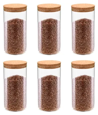 Produktbild von Vorratsbehälter mit Korkdeckel, 6 Stück, 1100 ml