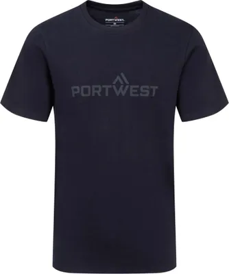 Obrázok produktu pre Bavlnené tričko Portwest s krátkym rukávom – veľkosť XXXL – námornícka modrá – Portwest