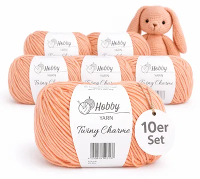 Produktbild von Hobby YARN - Twiny Charme 10er Set - Baumwolle 50g je Garn, Baumwolle, weiches Mischgarn, zum Häkeln & Stricken 323 - Pumpkin Spice