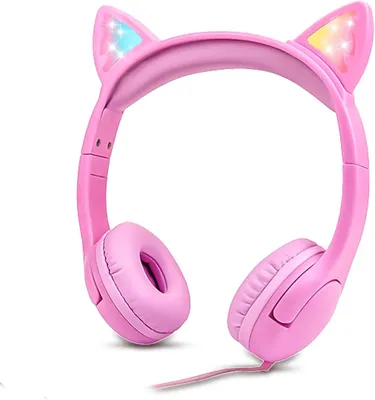 Produktbild von für Kinder mit Mikrofon-Lautstärke begrenzt auf 85 dB und LED-Beleuchtung-kabelgebundene Kopfhörer mit Schnittstelle zum Teilen-Stereo-Kopfhörer