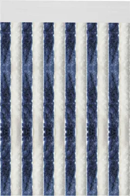 Produktbild von Flauschvorhang 100x220cm ( Dunkelblau-Weiß ), perfekter Insekten- und Sichtschutz für Ihren Wohnwagen / Caravan, viele Farben erhältlich