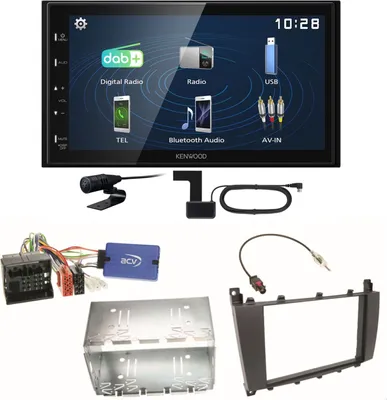 Produktbild von Kenwood DMX129DAB DAB+ Bluetooth USB Einbauset für Mercedes G Klasse W463