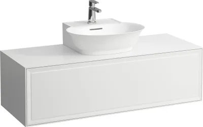 Image de LAUFEN The New Classic Sideboard, découpe au centre, 1175x455x345mm, 1 tiroir, pour lave-mains à poser H816852, H4060230856281