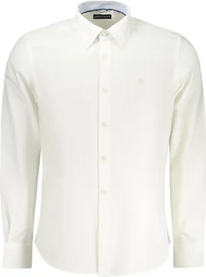 Produktbild von Herren Langarmhemd Weiß: Regular Fit, Button-Down-Kragen