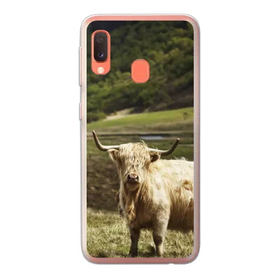 Produktbild von MuchoWow® Handyhülle Schutzhülle Hülle für Samsung Galaxy A20e Schottische Highlander - Pfad - Wald Silikon Softcase Handy Hülle - Abdeckung