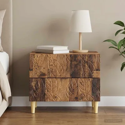 Image de vidaXL Table de chevet en bois recyclé 62 x 34,5 x 48 cm, aggloméré