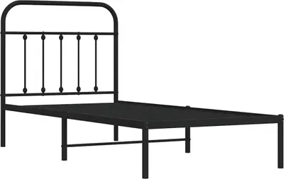 Obrázok produktu pre vidaXL Detská posteľ s čelom kovová čierna 90x200 cm