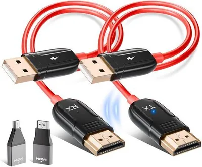 Produktbild von Drahtloser HDMI-Sender und -Empfänger, 5,8 G drahtlose Übertragung, HDMI-Streaming von Video und Audio von Laptop, PC zu HDTV und Projektor