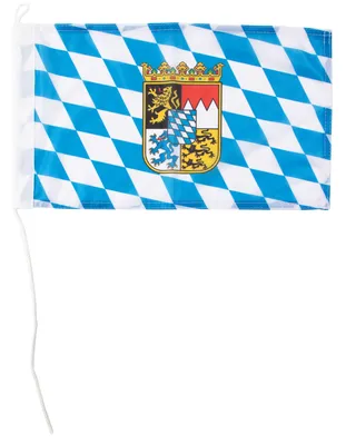 Produktbild von Motorrad-/Bootsflagge 25x40cm: Bayern mit Wappen