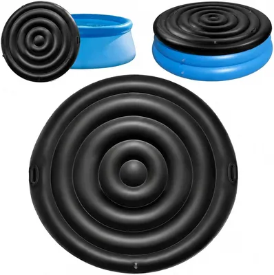 Produktbild von Aufblasbare Whirlpoolabdeckung 165 cm, runde Abdeckung mit Griffen, energiesparend, schwarz