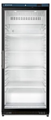 Produktbild von GastroHero Lagerkühlschrank ECO 600 Glastür Schwarz 562 Liter LED Beleuchtung Umluftkühlung 2 bis +8 °C Gewerbekühlschrank