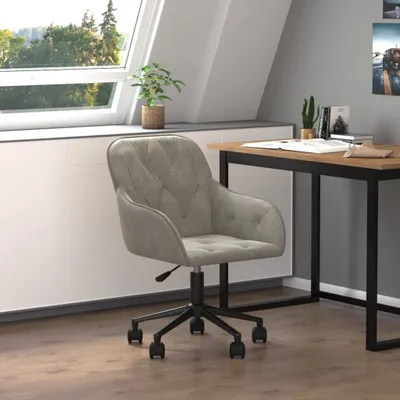 Produktbild von Bürostuhl Drehbar Hellgrau Samt , Bürostühle Design 2024