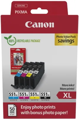 Image de Canon CLI-551XL BK/C/M/Y Photo Value Pack