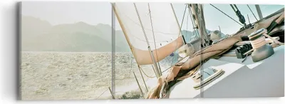 Produktbild von Bild auf Leinwand - Leinwandbild - 3 Teile - Yacht Segeln So - 90x30cm - Wand Bild - Wanddeko - Wandbilder - Leinwanddruck - Bilder - Wanddekoration - Leinwand bilder - Wandbild - CA90x30-4847