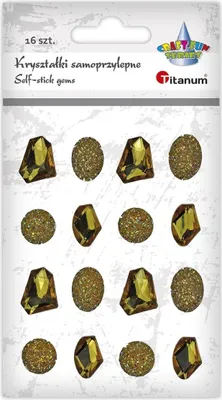 Image de Cristaux autocollants Galets, or Titane