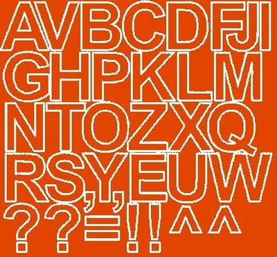 Produktbild von Selbstklebende Buchstabenaufkleber, 4 cm, orange matt