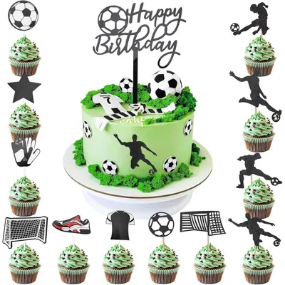 Immagine prodotto di Set da 17 pezzi a tema calcio per decorazioni di compleanno per bambini