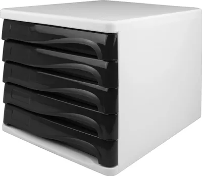 Immagine prodotto di helit H6129498 Cassettiera, 5 cassetti, bianco/nero