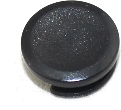 A close-up studio shot of a black joystick thumbstick.
