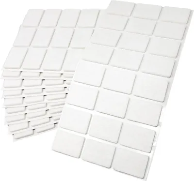Produktbild von Adsamm® | 240 x selbstklebende Filzgleiter / Weiß / 25x35 mm / rechteckig / Möbelgleiter aus Filz mit 3.5 mm Stärke
