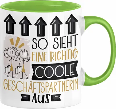 Produktbild von Geschäftspartnerin Geschenk Tasse Lustig Geschenkidee für Geschäftspartnerin Geburtstag So Sieht Eine Richtig Coole Geschäftspartnerin Aus Frauen Spruch (Grün)