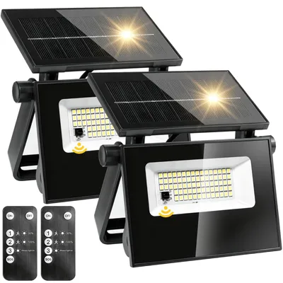 2er-Pack LED-Solarleuchten mit Bewegungsmelder, 6500 K, IP65