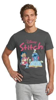 Produktbild von Lilo & Stitch Mit Buch Männer T-Shirt, L, Anthrazit