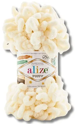 Produktbild von Alize 1x 100g Puffy Wolle, Uni, Häkeln, Stricken (Buttercream - 01)