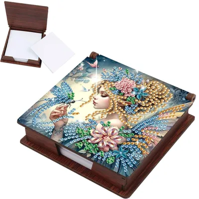 Produktbild von DIY Diamantmalerei Notizbox - Kreativset mit 160 Blatt Papier und Zubehör