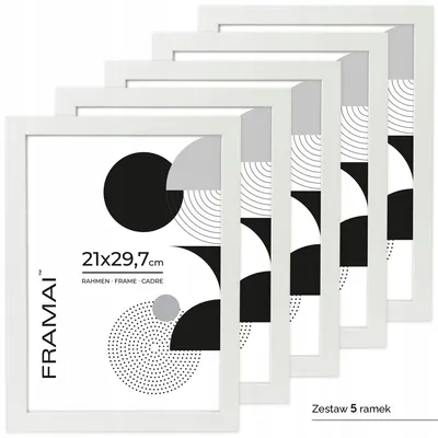 Image de Framai Cadre photo blanc A4 21x29,7 cm MDF plexi