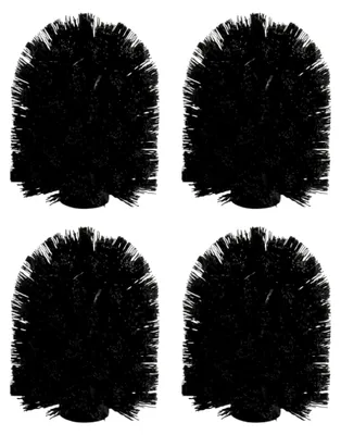 Produktbild von 4er Stück WC Ersatzbürstenkopf Schwarz Ersatzbürsten Toilettenbürsten ca: 8 x ø 7,5 cm ø Gewinde12mm