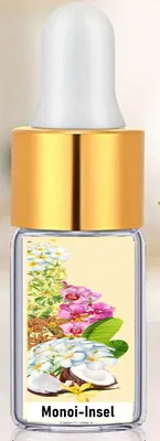 Produktbild von GKA Parfüm Öl Monoi der pazifischen Inseln aus Frankreich Parfümöl Kosmetik Ylang-Ylang Orchidee Monoi Tiaré Jasmin Vanille intensiv Probierfläschchen